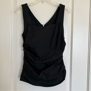 Ann Taylor Black Ruched Top Size 6